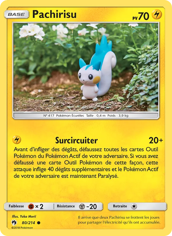 Carte Pokémon Pachirisu 80/214 de l'extension Tonnerre Perdu