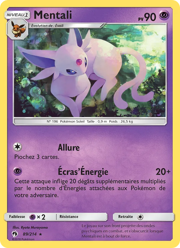 Carte Pokémon Mentali 89/214 de l'extension Tonnerre Perdu