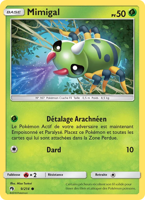 Carte Pokémon Mimigal 9/214 de l'extension Tonnerre Perdu