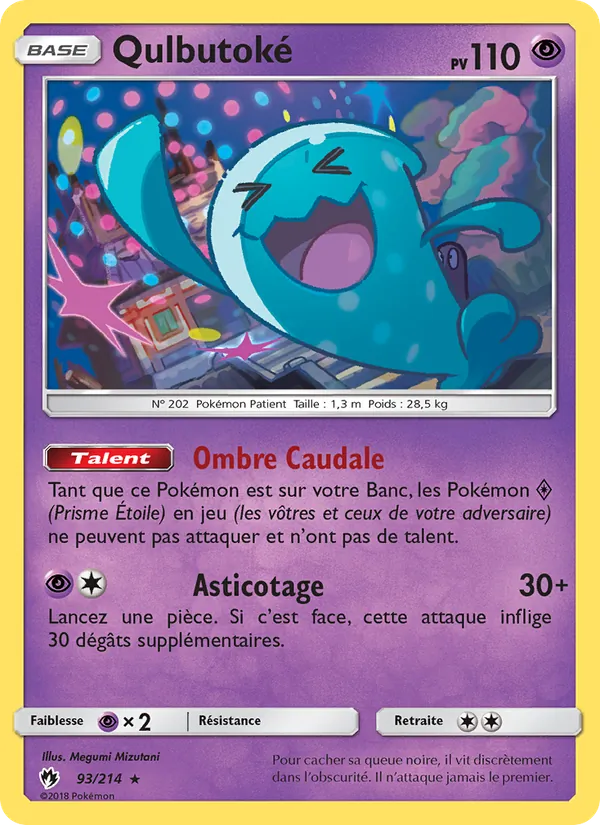 Carte Pokémon Qulbutoké 93/214 de l'extension Tonnerre Perdu