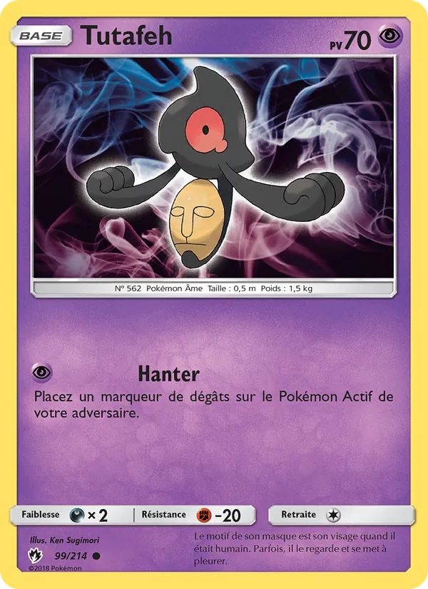 Carte Pokémon Tutafeh 99/214 de l'extension Tonnerre Perdu