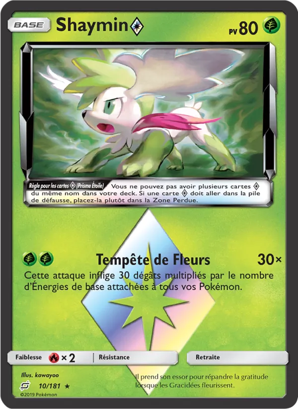 Carte Pokémon Shaymin ◇ 10/181 de l'extension Duo de Choc