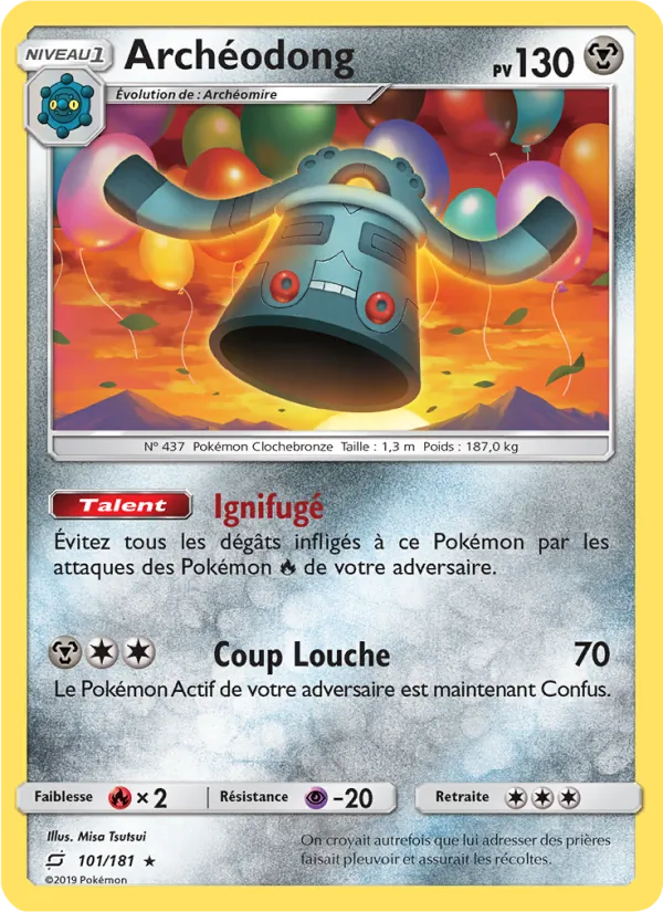 Carte Pokémon Archéodong 101/181 de l'extension Duo de Choc