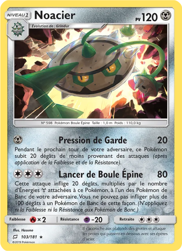 Carte Pokémon Noacier 103/181 de l'extension Duo de Choc
