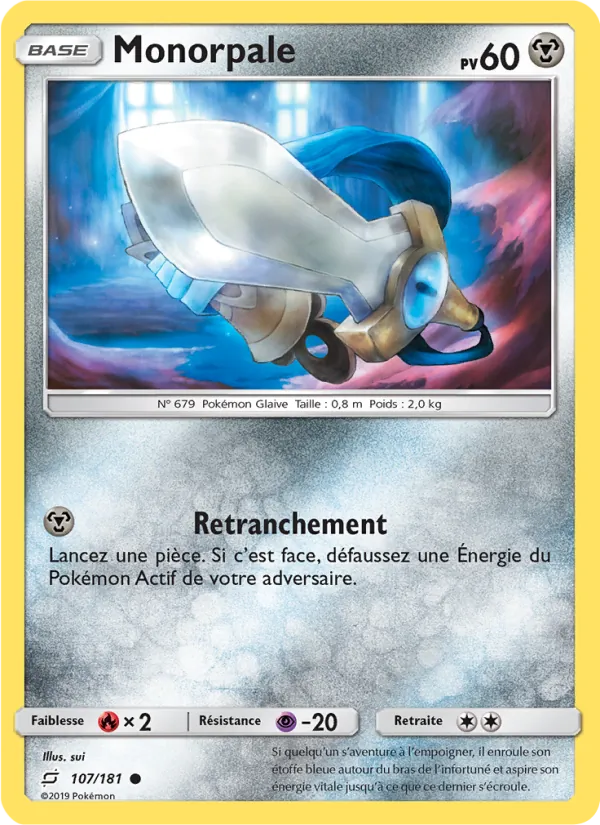 Carte Pokémon Monorpale 107/181 de l'extension Duo de Choc