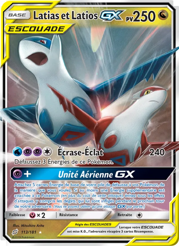 Carte Pokémon Latias et Latios GX 113/181 de l'extension Duo de Choc