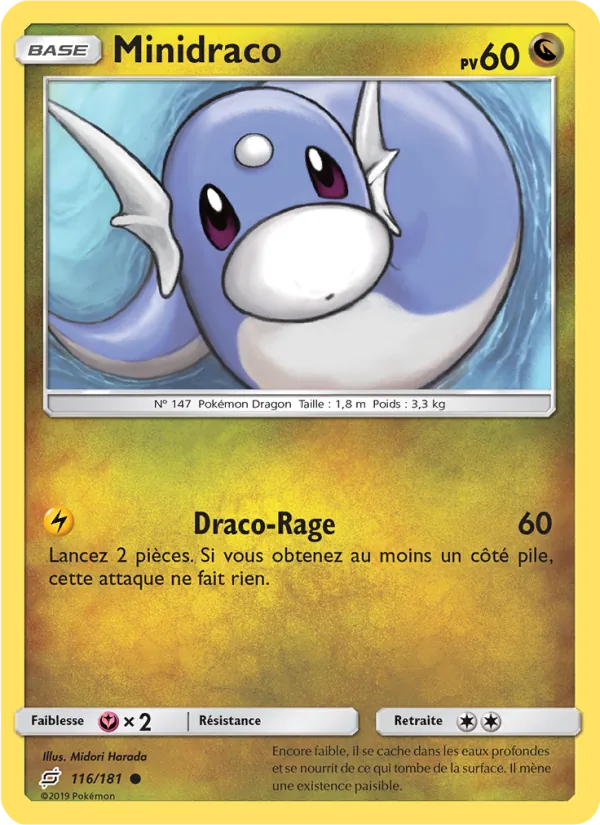 Carte Pokémon Minidraco 116/181 de l'extension Duo de Choc