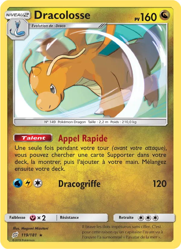 Carte Pokémon Dracolosse 119/181 de l'extension Duo de Choc