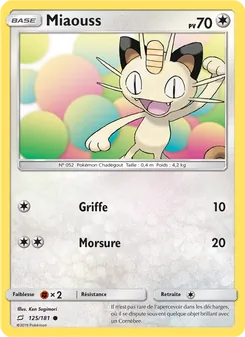 Carte Pokémon Miaouss 125