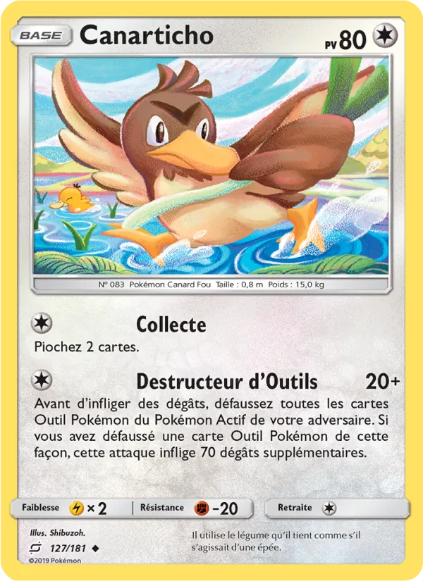 Carte Pokémon Canarticho 127/181 de l'extension Duo de Choc