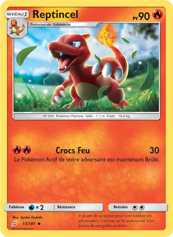 Carte Pokémon Reptincel 13/181 de l'extension Duo de Choc