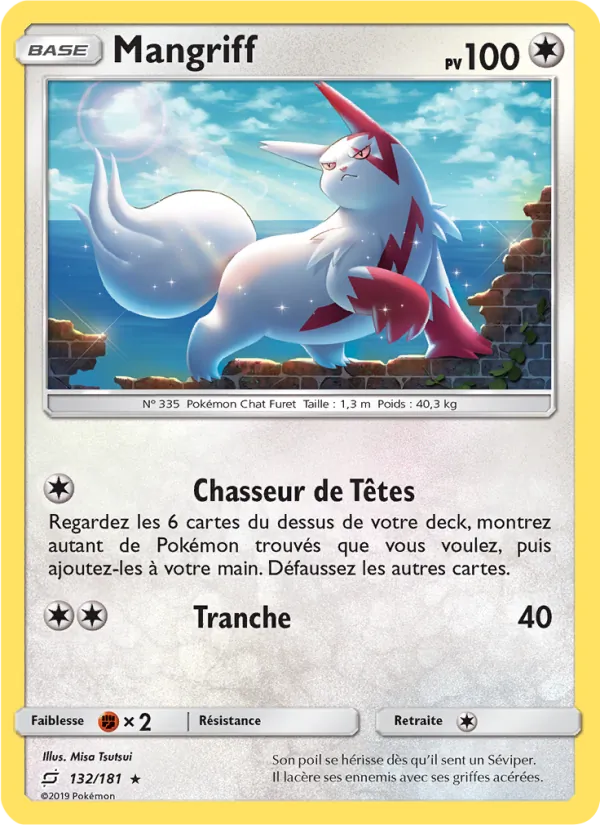 Carte Pokémon Mangriff 132/181 de l'extension Duo de Choc