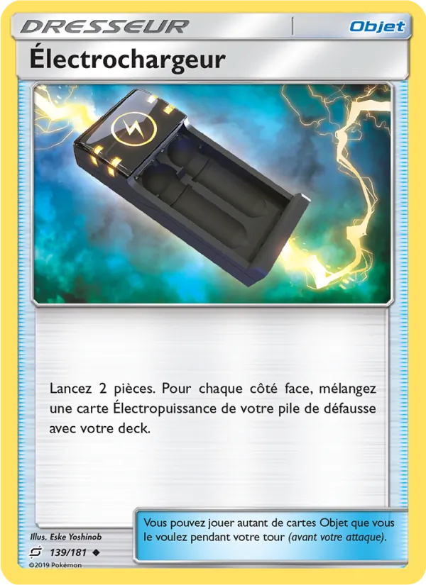 Carte Pokémon Électrochargeur 139/181 de l'extension Duo de Choc