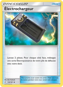 Carte Pokémon Électrochargeur 139
