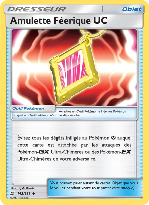 Carte Pokémon Amulette Féerique UC 142/181 de l'extension Duo de Choc