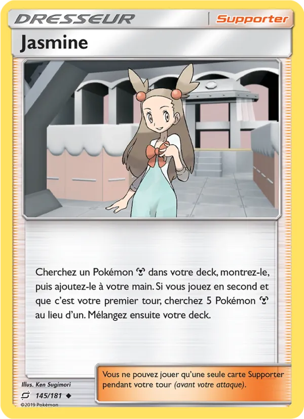 Carte Pokémon Jasmine 145/181 de l'extension Duo de Choc