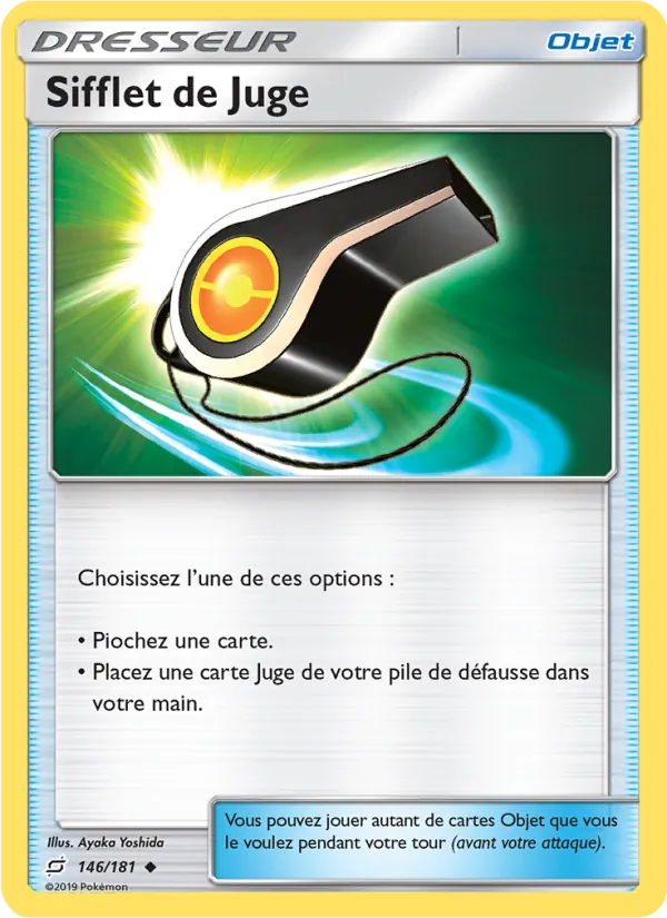 Carte Pokémon Sifflet de Juge 146/181 de l'extension Duo de Choc