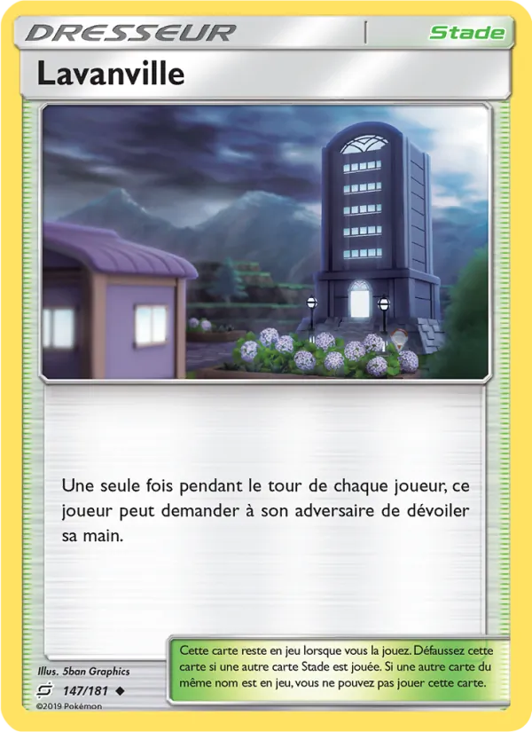 Carte Pokémon Lavanville 147/181 de l'extension Duo de Choc
