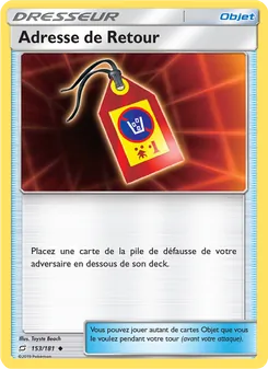 Carte Pokémon Adresse de Retour 153 — Duo de Choc