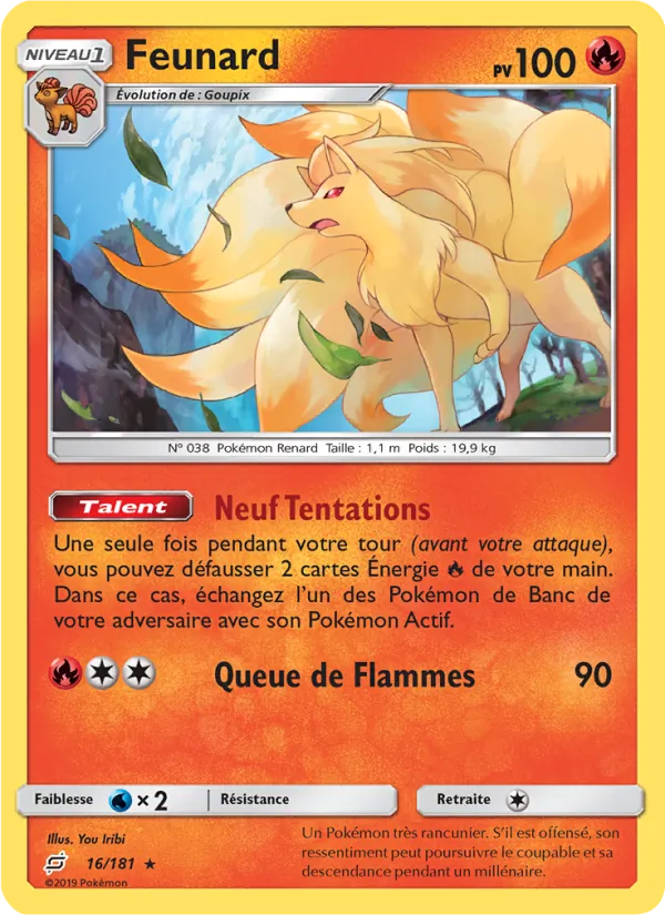 Carte Pokémon Feunard 16/181 de l'extension Duo de Choc