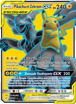 Carte Pokémon Pikachu et Zekrom GX 162