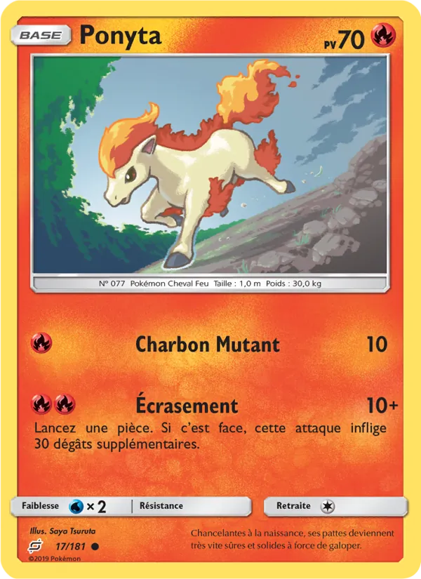 Carte Pokémon Ponyta 17/181 de l'extension Duo de Choc