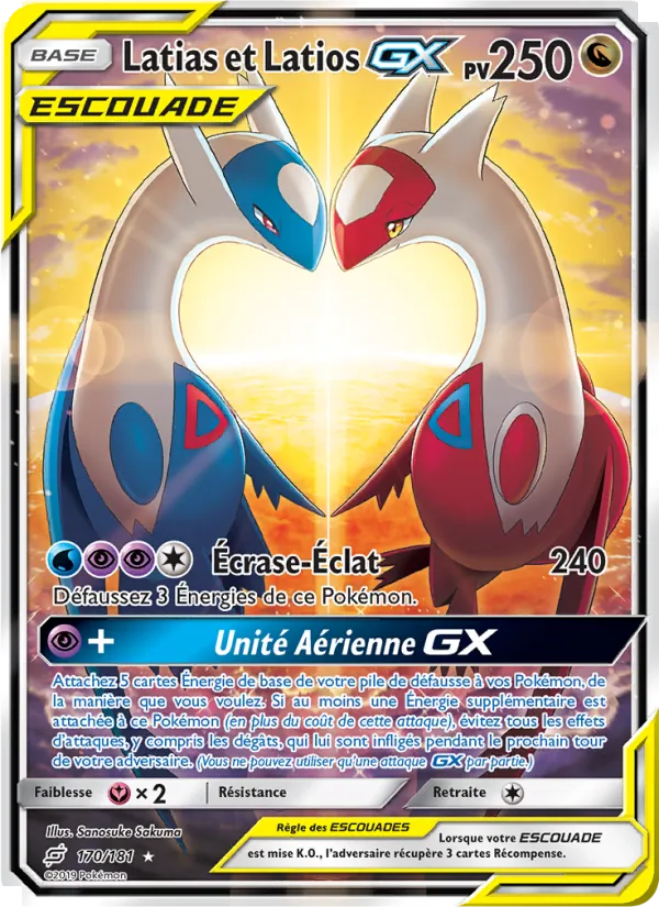 Carte Pokémon Latias et Latios GX 170/181 de l'extension Duo de Choc