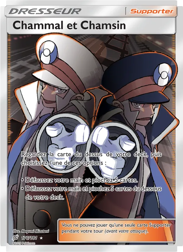 Carte Pokémon Chammal et Chamsin 176/181 de l'extension Duo de Choc