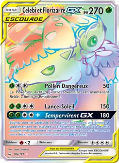 Carte Pokémon Celebi et Florizarre GX 182