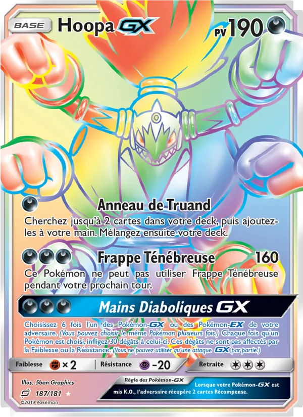 Carte Pokémon Hoopa GX 187/181 de l'extension Duo de Choc