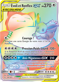 Carte Pokémon Évoli et Ronflex GX 191 — Duo de Choc