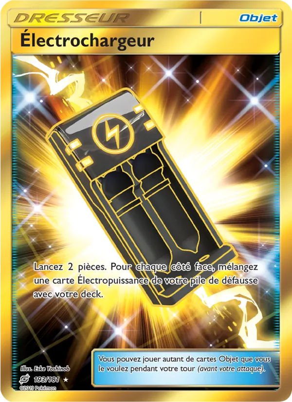 Carte Pokémon Électrochargeur 193/181 de l'extension Duo de Choc