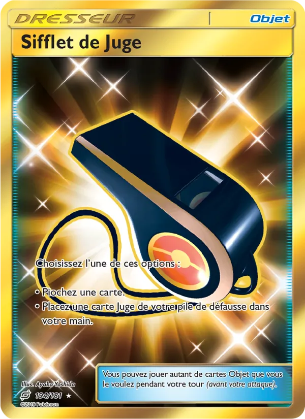 Carte Pokémon Sifflet de Juge 194/181 de l'extension Duo de Choc