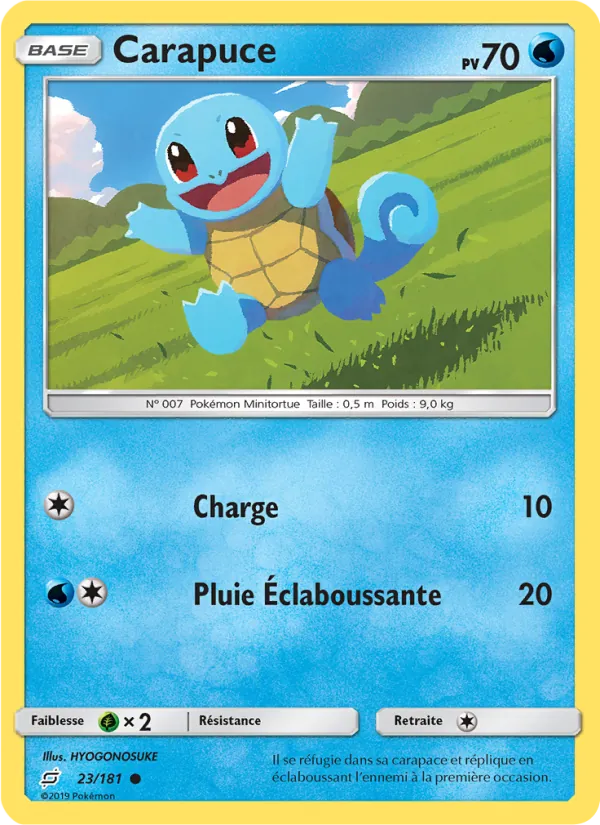 Carte Pokémon Carapuce 23/181 de l'extension Duo de Choc