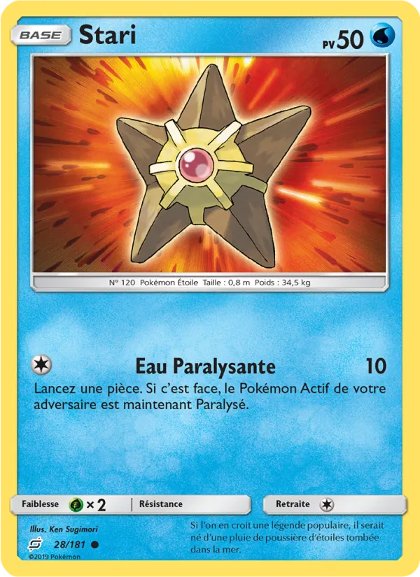 Carte Pokémon Stari 28/181 de l'extension Duo de Choc