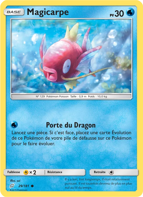 Carte Pokémon Magicarpe 29/181 de l'extension Duo de Choc