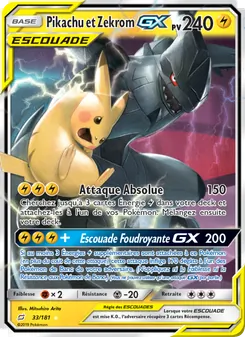 Carte Pokémon Pikachu et Zekrom GX 33