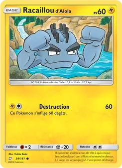Carte Pokémon Racaillou d’Alola 34