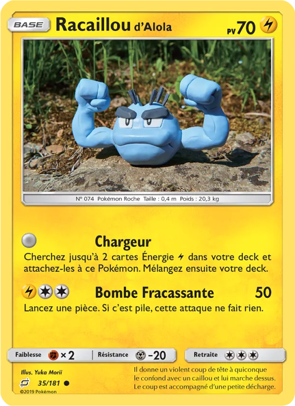 Carte Pokémon Racaillou d’Alola 35/181 de l'extension Duo de Choc