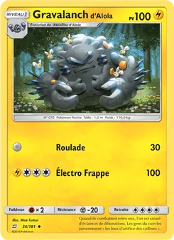 Carte Pokémon Gravalanch d’Alola 36
