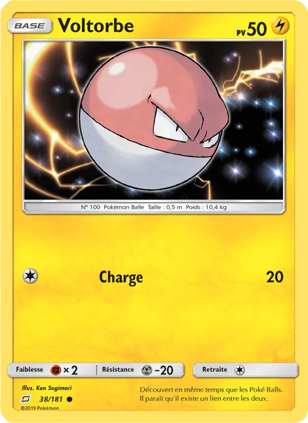 Carte Pokémon Voltorbe 38/181 de l'extension Duo de Choc