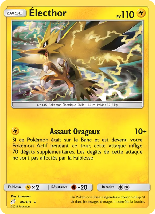 Carte Pokémon Électhor 40/181 de l'extension Duo de Choc