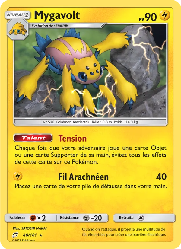 Carte Pokémon Mygavolt 48/181 de l'extension Duo de Choc