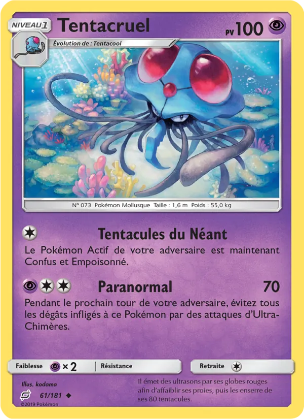Carte Pokémon Tentacruel 61/181 de l'extension Duo de Choc