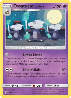 Carte Pokémon Ossatueur d’Alola 64