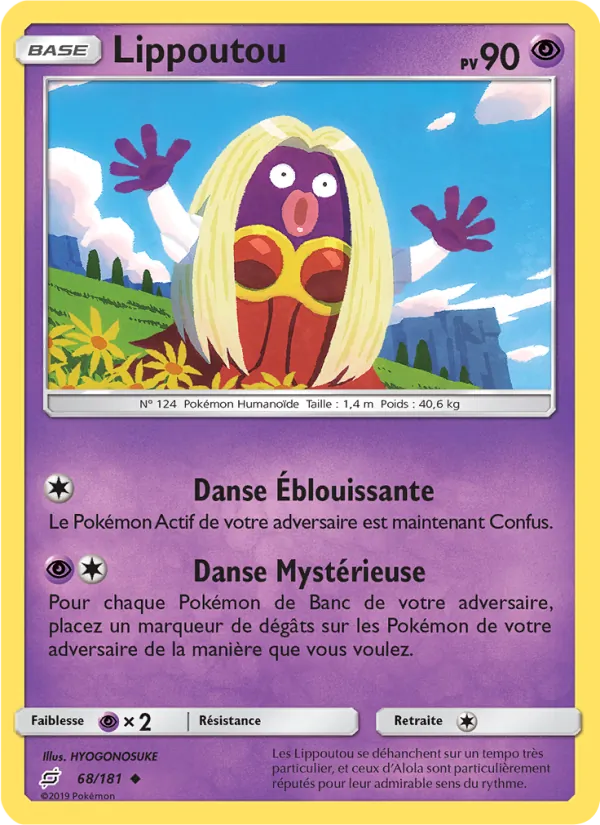 Carte Pokémon Lippoutou 68/181 de l'extension Duo de Choc