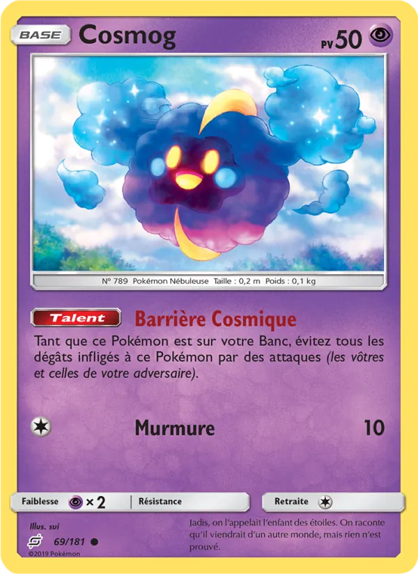 Carte Pokémon Cosmog 69/181 de l'extension Duo de Choc