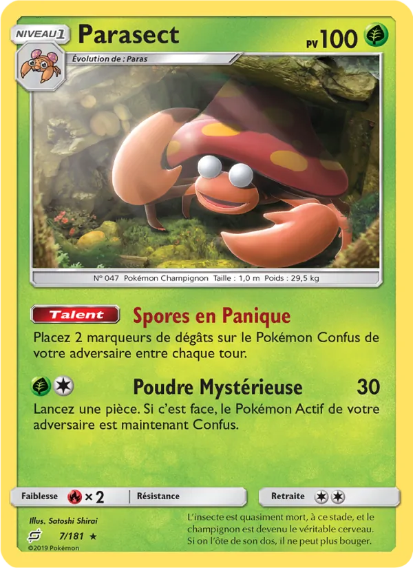 Carte Pokémon Parasect 7/181 de l'extension Duo de Choc