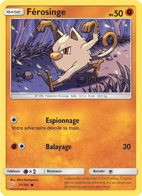 Carte Pokémon Férosinge 71/181 de l'extension Duo de Choc