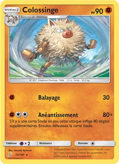 Carte Pokémon Colossinge 72